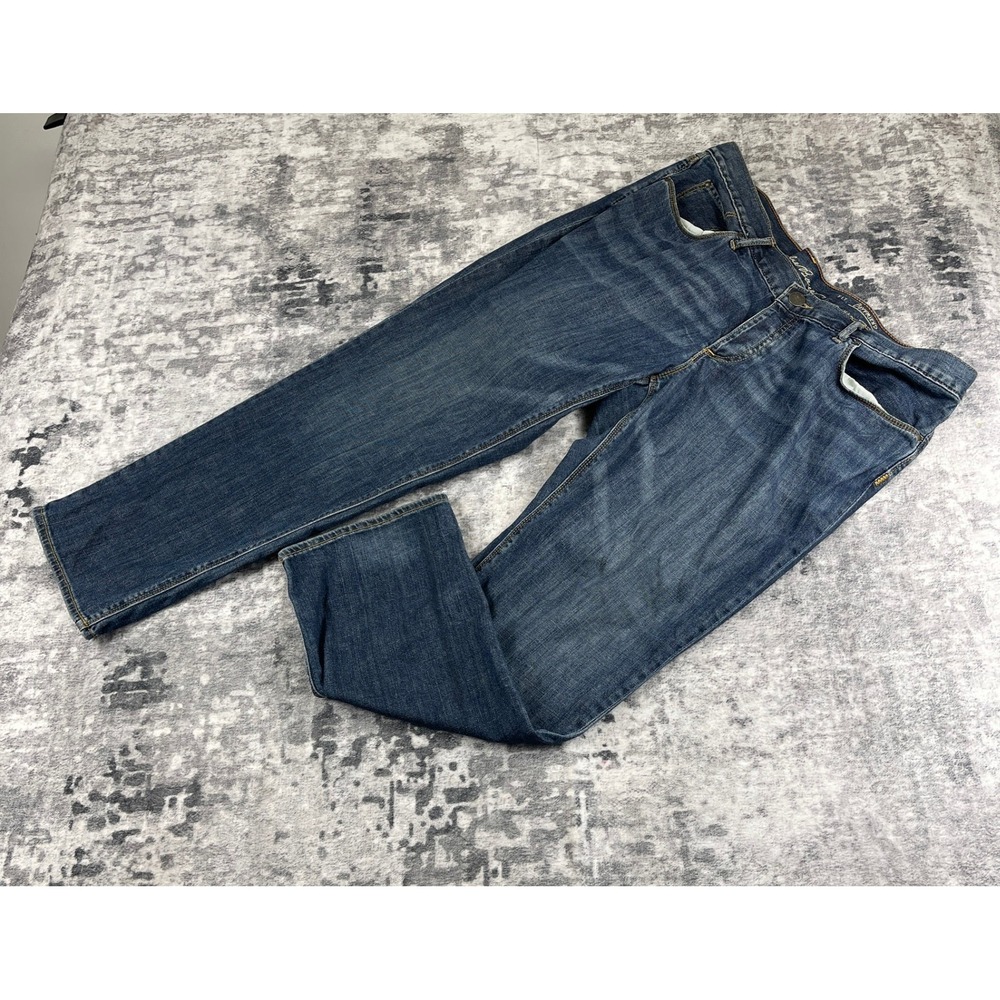 Eddie Bauer‎ Women 16 Boyfriend Relaxed Jeans Button Fly Blue Stretch Denim